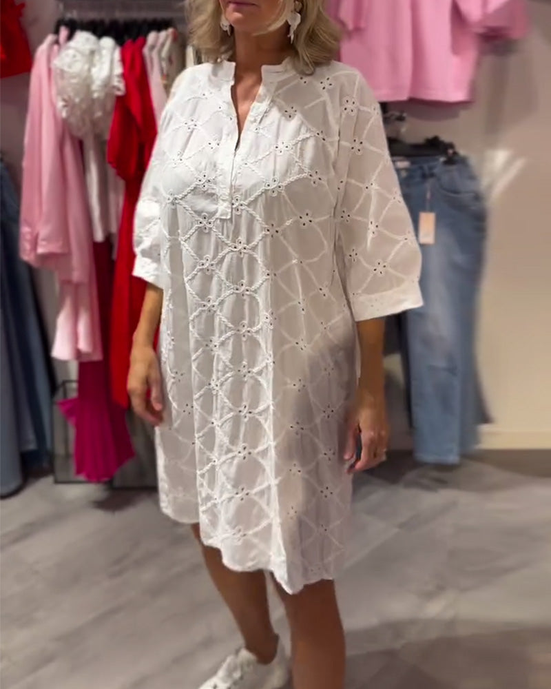 Robe Manches Longues Creux Fleur Large