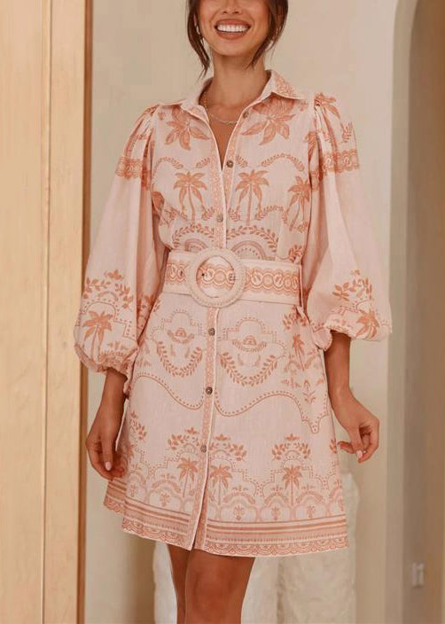 Sophie Paris® I Mini-robe en lin rose