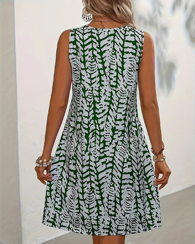 Robe Sans Manches Imprimé Élégant