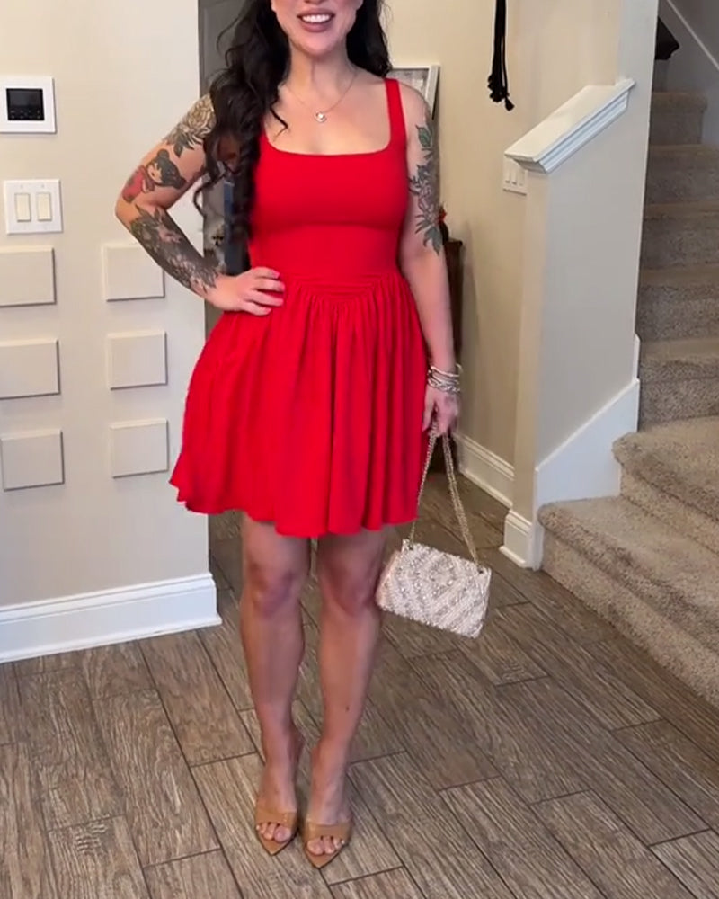 Robe Sexy Bretelles Taille A-Ligne