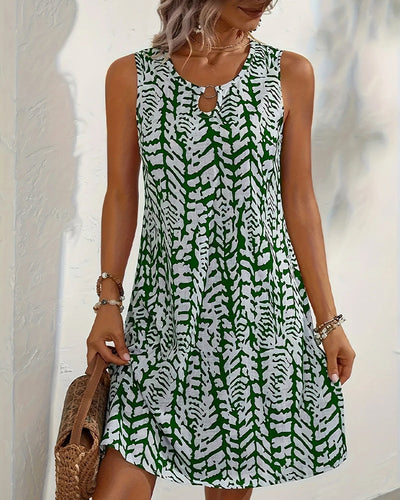 Robe Sans Manches Imprimé Élégant