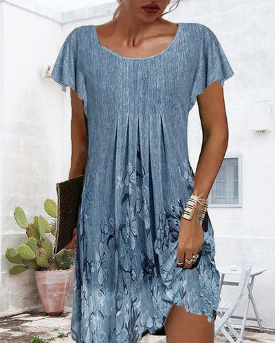 Robe Manches Volantées Imprimé