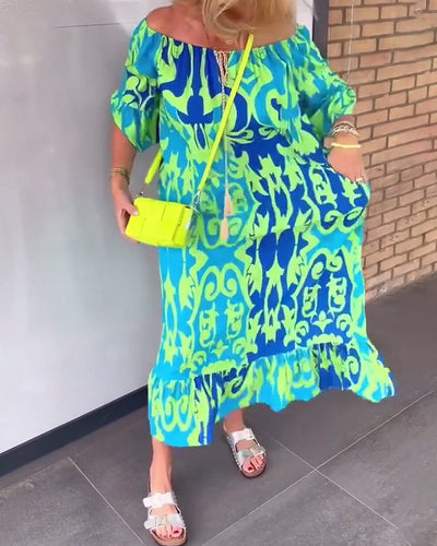 Robe Manches cloche Imprimé vacances