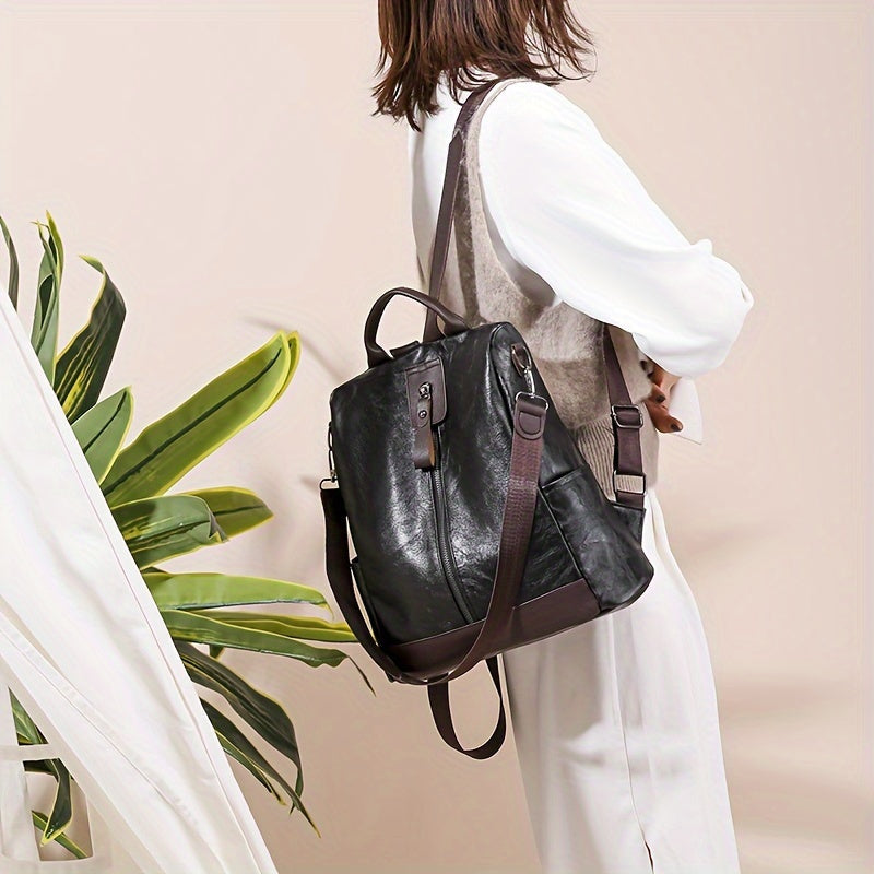 Sac à dos pour femmes en cuir PU végétalien au design sûr