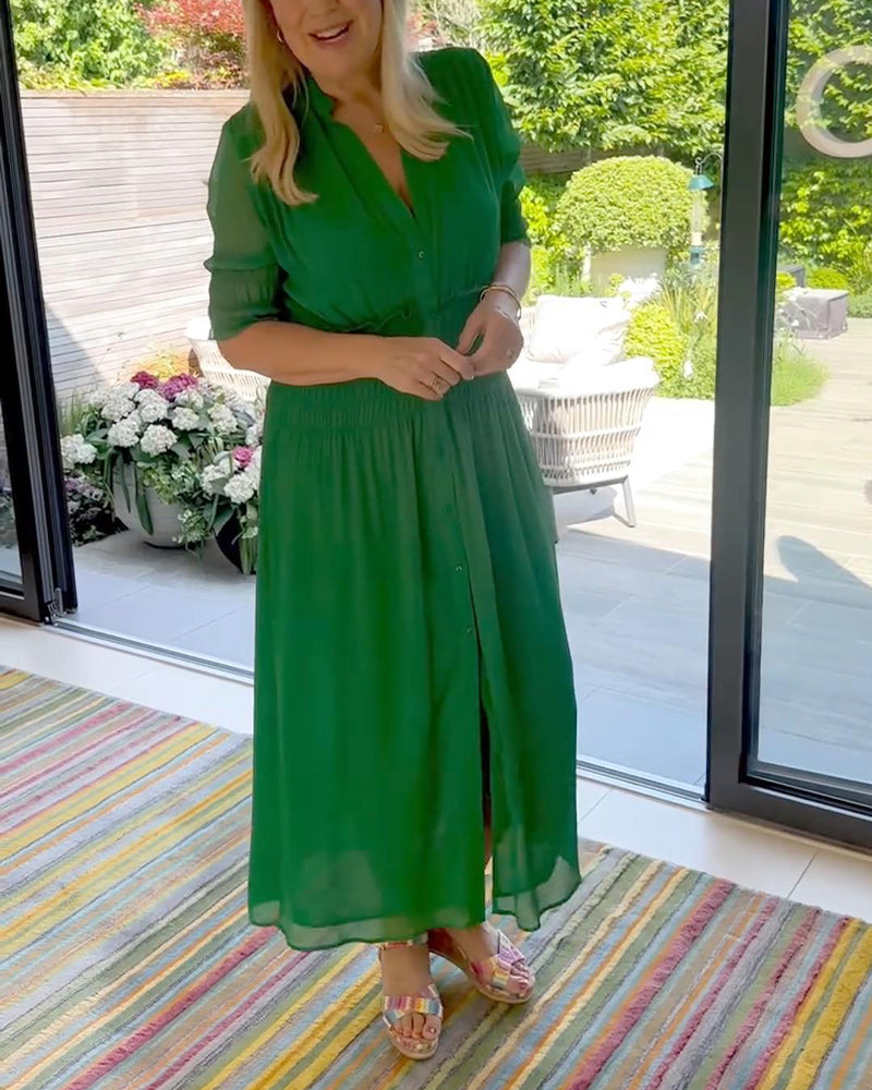 Robe Taille Chiffon Double Coupe A