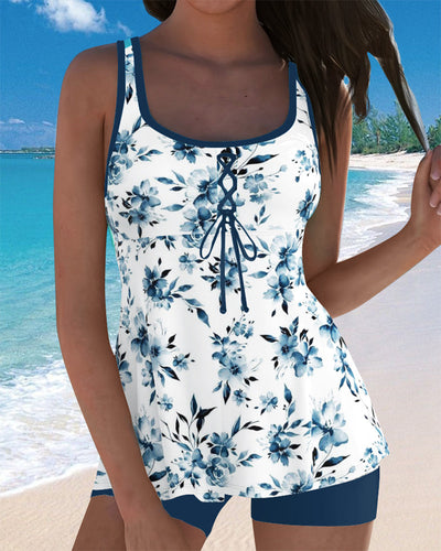 Tankini Imprimé Culotte Couvrant Le Corps