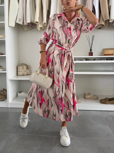 Sesan™ | Robe Midi Élégante en Satin