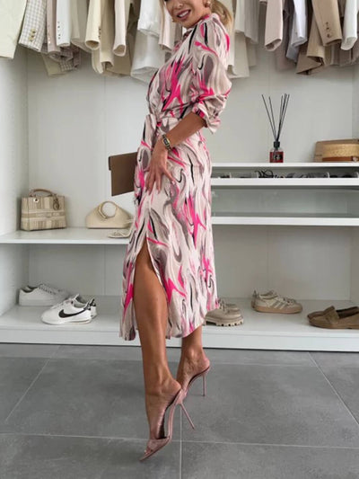 Sesan™ | Robe Midi Élégante en Satin