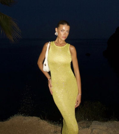 Robe longue sans manches