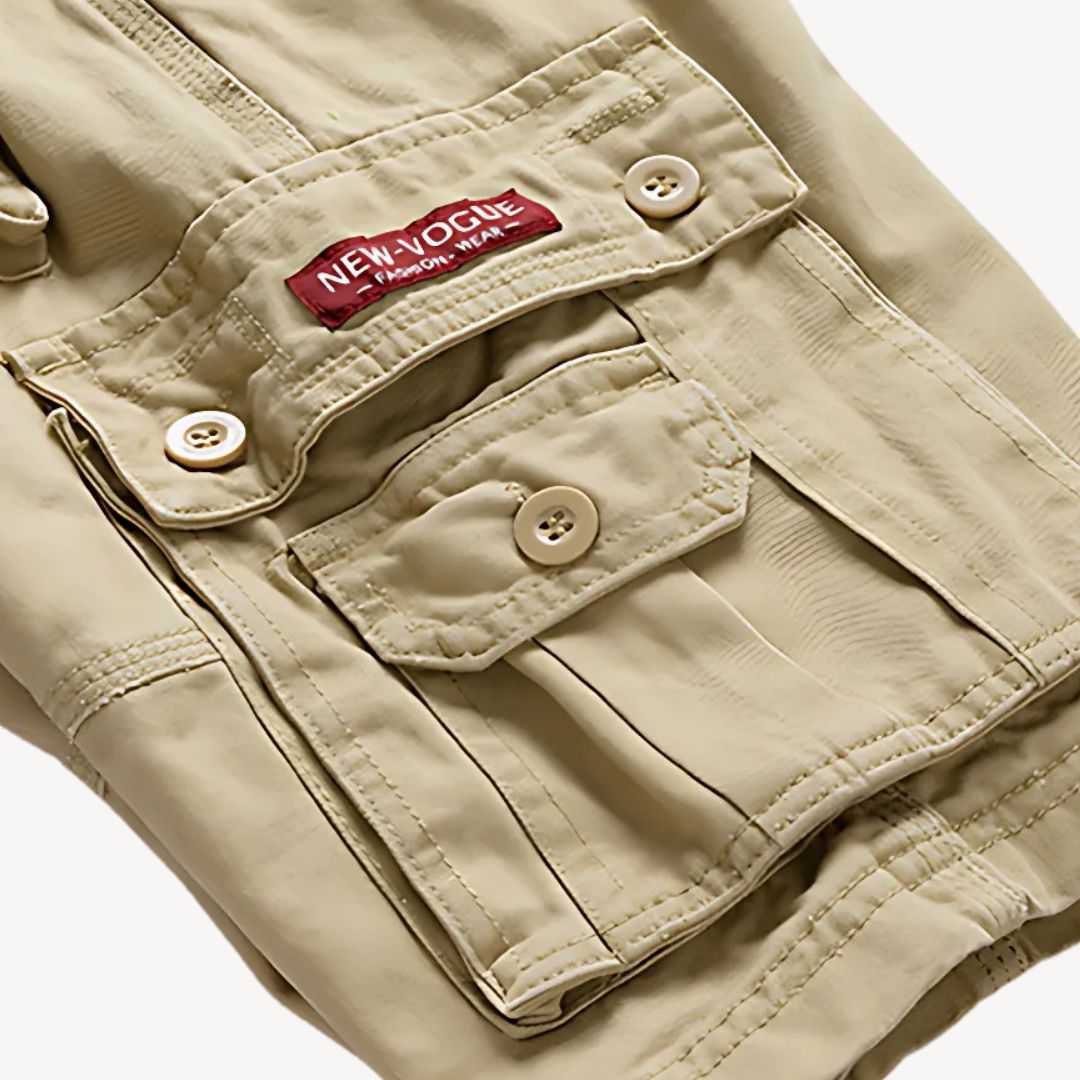 Short polyvalent et ceinturé en sergé pour hommes | Cargo