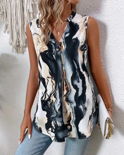 Blouse Impression Peinture À L’Encre