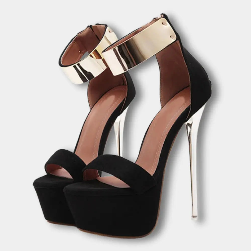 Sandales talons aiguilles bracelet doré Femme – Anisa