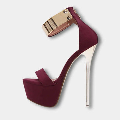 Sandales talons aiguilles bracelet doré Femme – Anisa