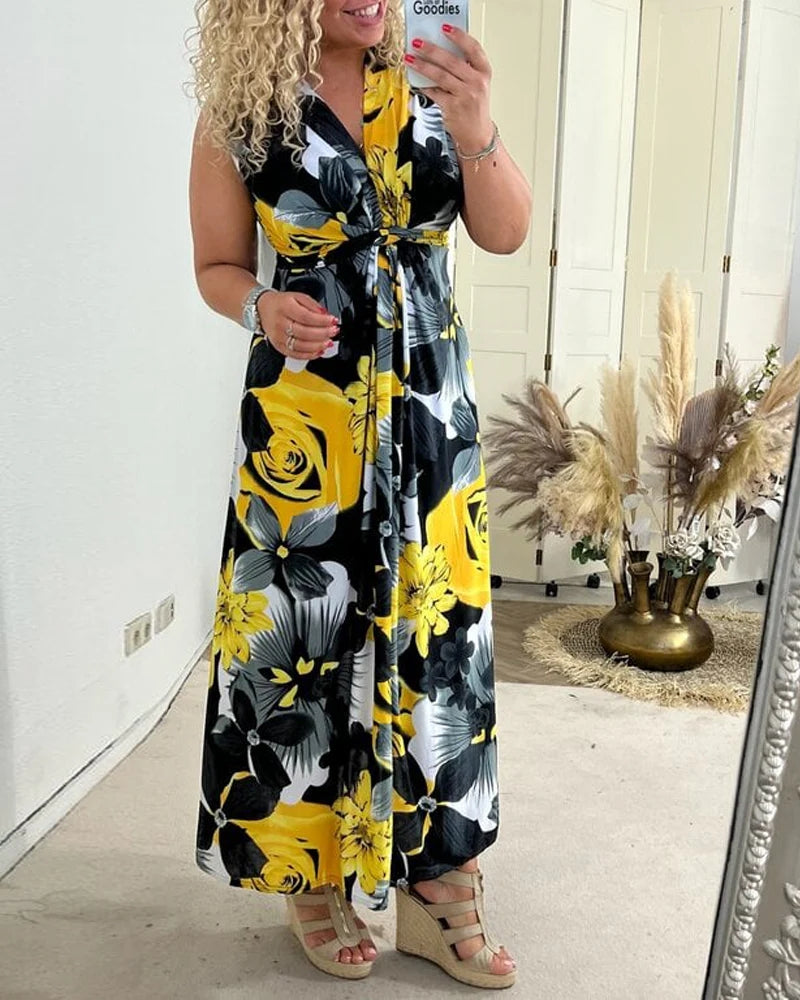 SASHA – ROBE LONGUE ÉLÉGANTE À IMPRIMÉ FLORAL
