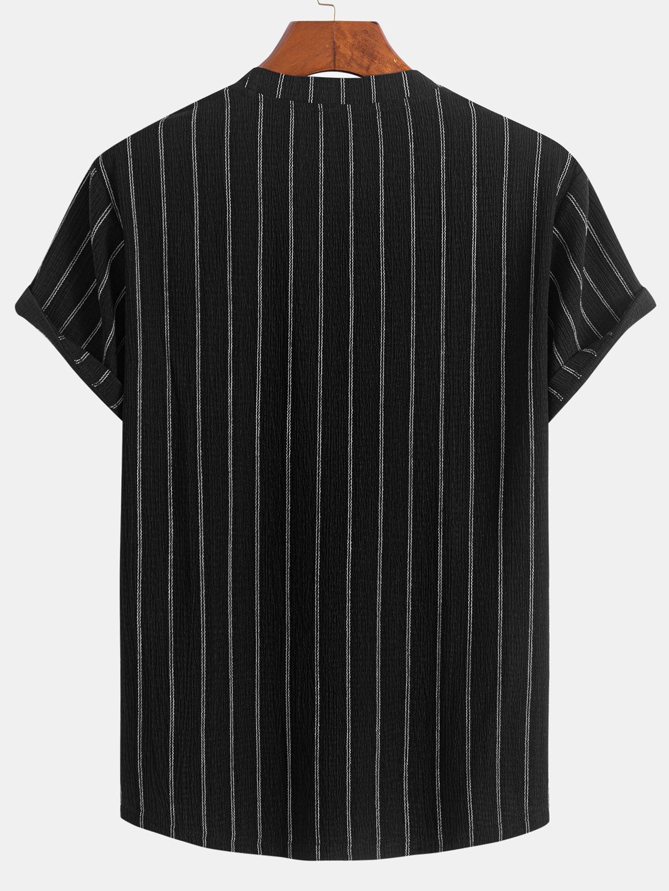Stripe Textured Arc Hem T-Shirt