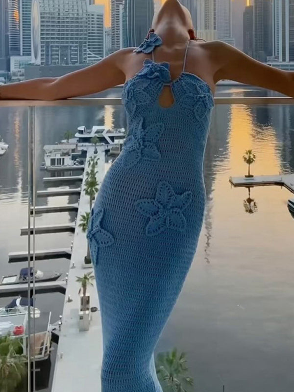 Sophie Paris® | Robe élégante en tricot ajouré sans manches