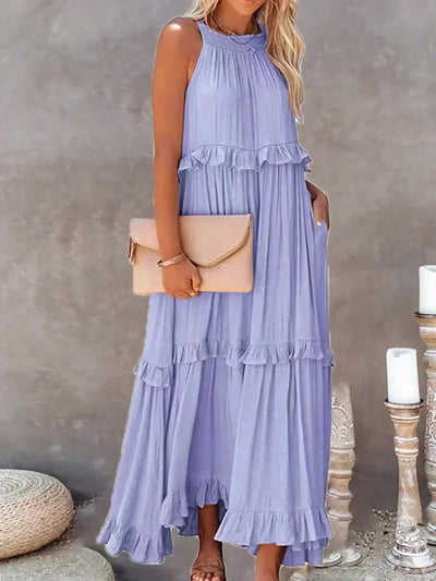 Sarah | Robe Maxi Volant Halter (Presque épuisé)