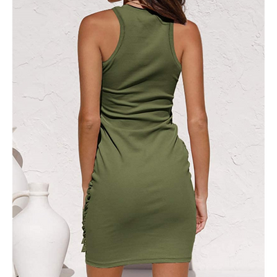 Tess™ | Robe Midi Élégante en Coton avec Nœud Latéral