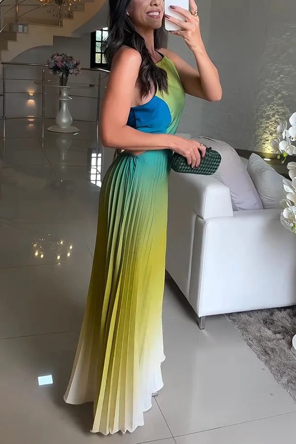 Robe longue plissée élégante