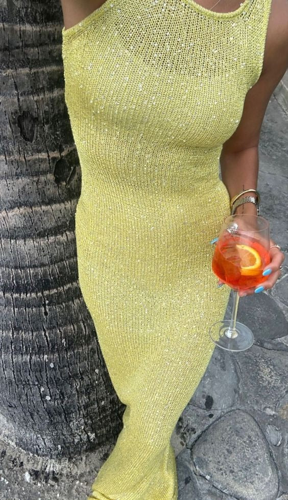 Robe longue sans manches