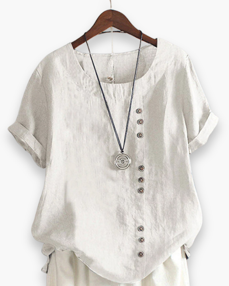Top boutonné décontracté pour femme | Chic estival