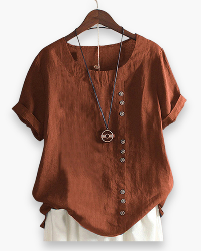 Top boutonné décontracté pour femme | Chic estival
