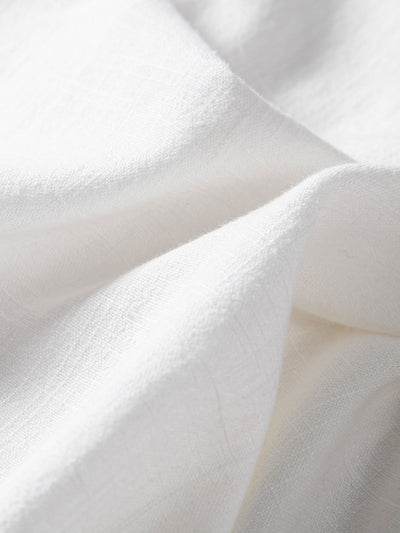 Short Sleeve Linen Rayon Blend Stand Collar Shirt