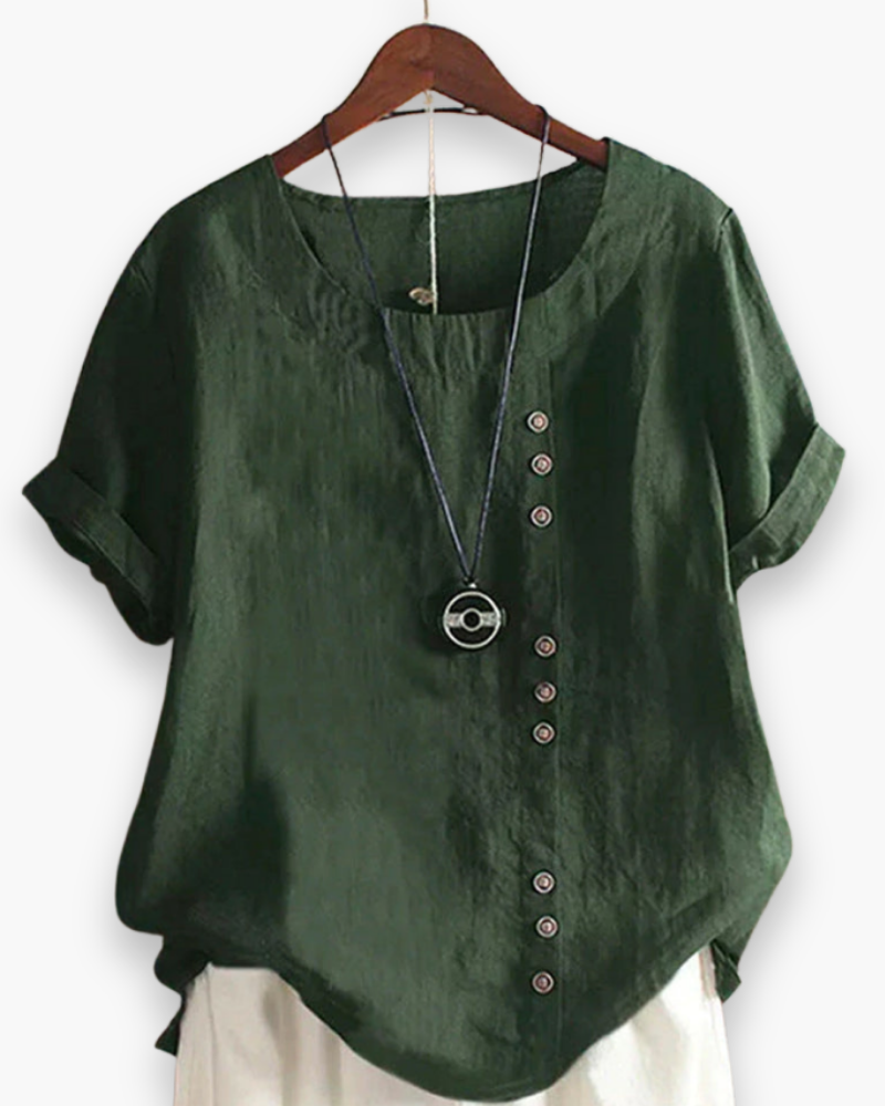 Top boutonné décontracté pour femme | Chic estival