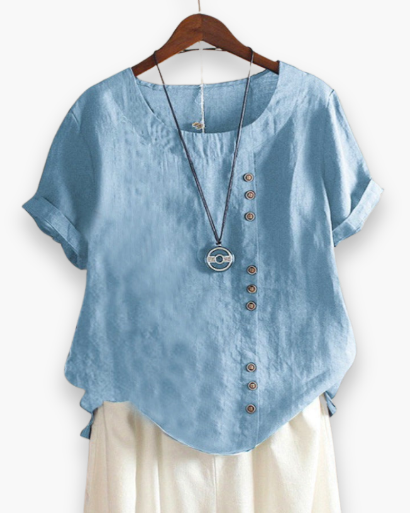 Top boutonné décontracté pour femme | Chic estival