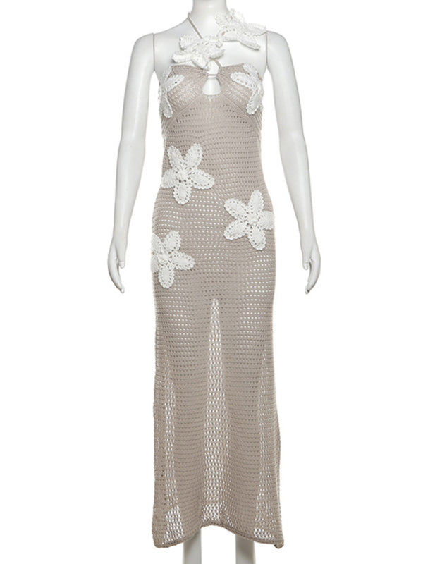 Sophie Paris® | Robe élégante en tricot ajouré sans manches