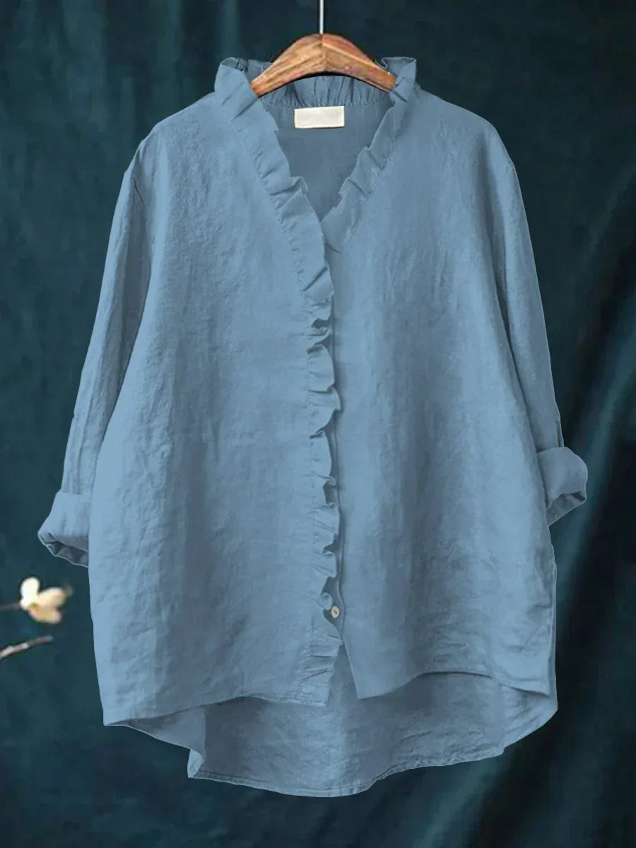 Edmonton Essence™ | Casual Cotton-Linen Blouse