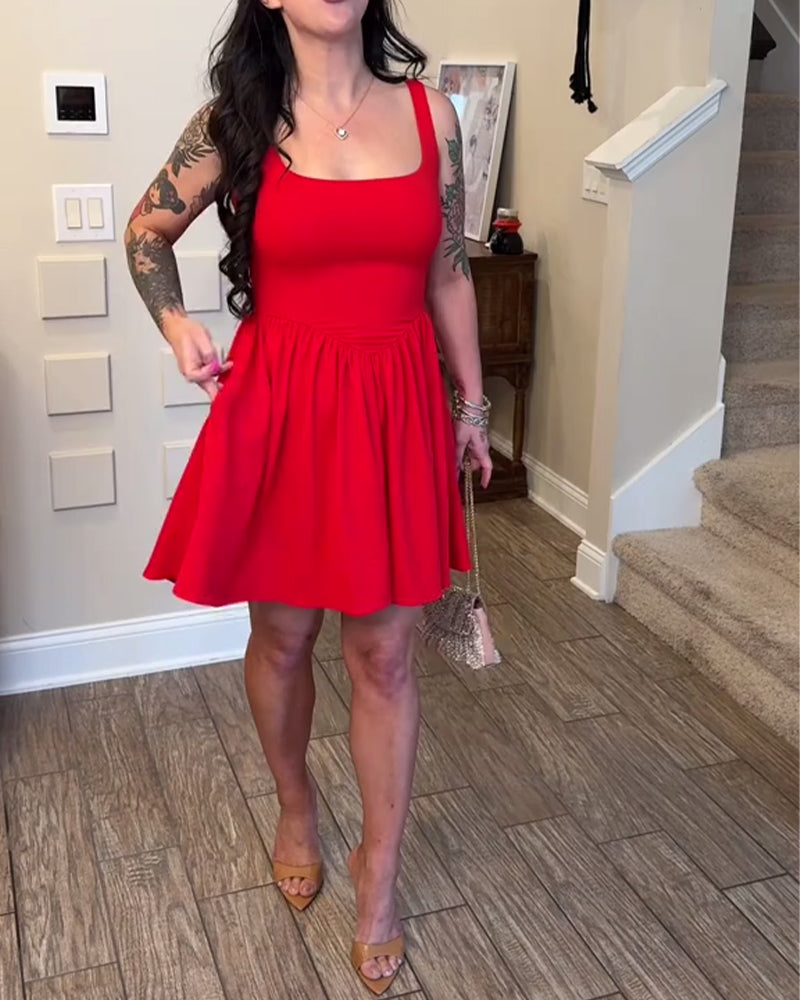 Robe Sexy Bretelles Taille A-Ligne