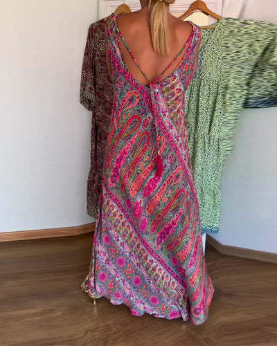 Robe Sans Manches Large Cachemire Imprimé