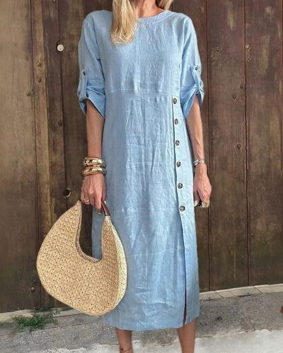 SAROMA – ROBE MIDI EN COTON ET LIN