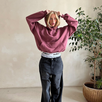 Sweat à capuche en coton mélangé pour femme | Oversize