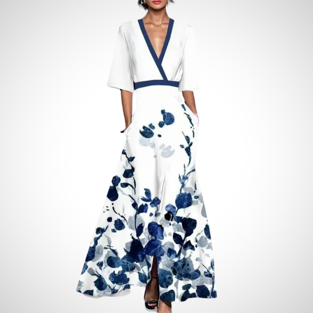 Robe Portefeuille Midi Femme à Manches Trois-Quarts