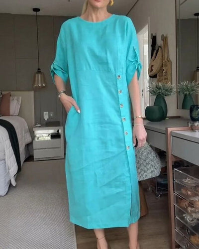 SAROMA – ROBE MIDI EN COTON ET LIN