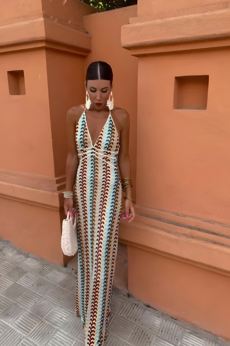 Solena™ | Robe maxi boho avec dos nu