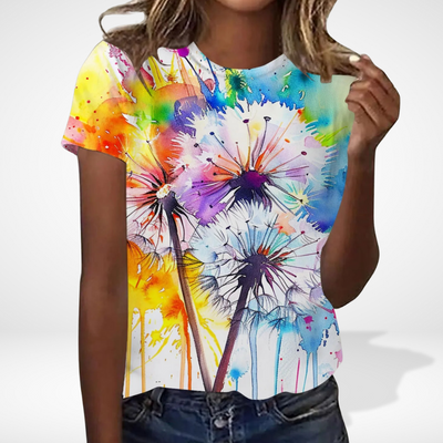 T-shirt imprimé floral aquarelle éclatant pour Femme – Karlie