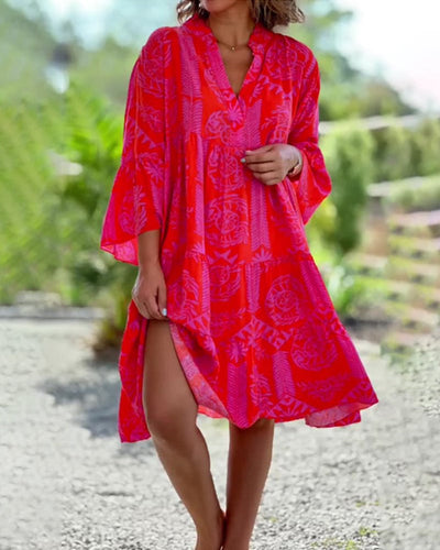 SARA – ROBE BOHO LOOSE À MANCHES 3/4