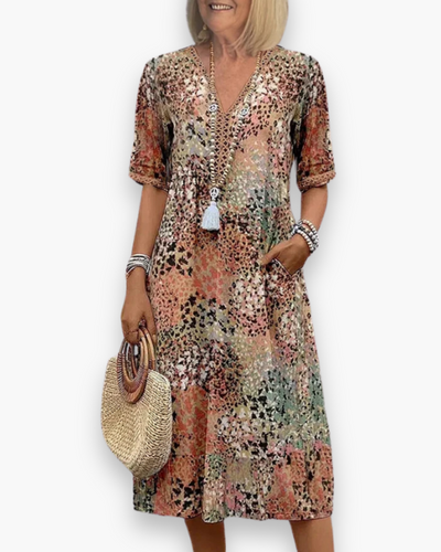 Robe midi imprimée femme | Élégant