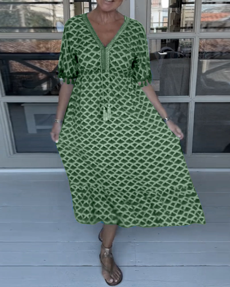 Winona - Robe à Franges en V d'Été