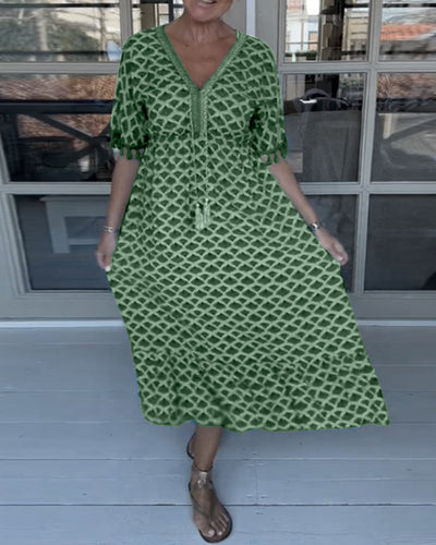 Winona - Robe à Franges en V d'Été