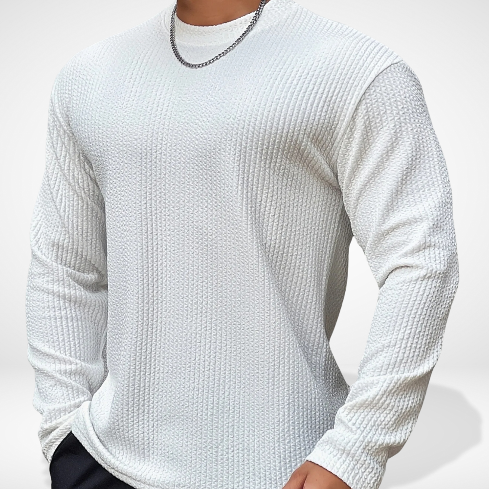 T-shirt manches longues à maille texturée pour Homme – Fredin
