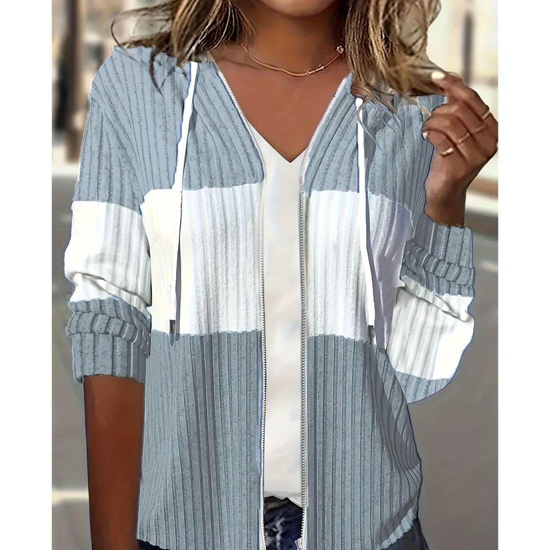 Sweat à Capuche Côtelé pour Femmes