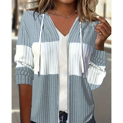 Sweat à Capuche Côtelé pour Femmes