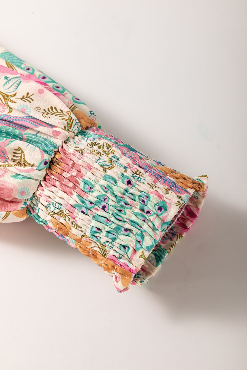 Sophie Paris® | Robe à col cranté imprimée avec manches lanterne