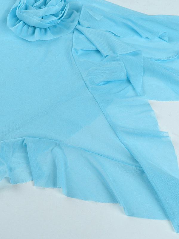 Sophie Paris® | Robe tube fleurie sexy en maille avec design transparent