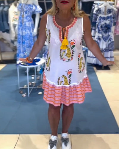 Robe Sexy Imprimée Sans Manches