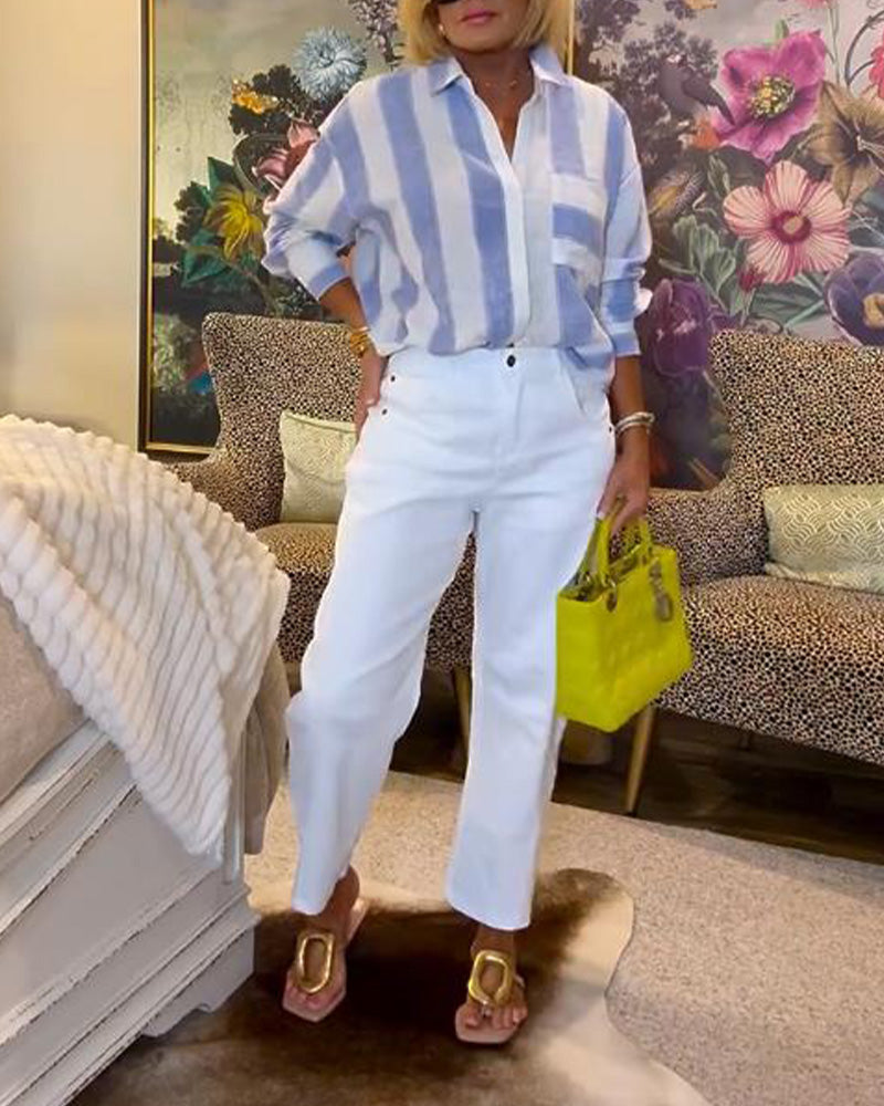 Shirt Col V Style Imprimé